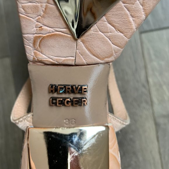 Herve Leger Elle Crystal Platform Sandals - Picture 11 of 14